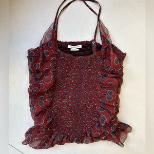 Isabel Marant Etoile Chiffon Top - Ruffle Ruched - 38